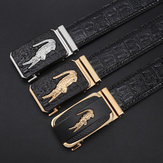 Crocodile Belt Men's Cowhide Leisure Business Trouser Belt