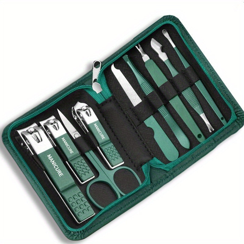 Nail Clippers Set Carbon Steel Nail Cutter Portable Case for Travel