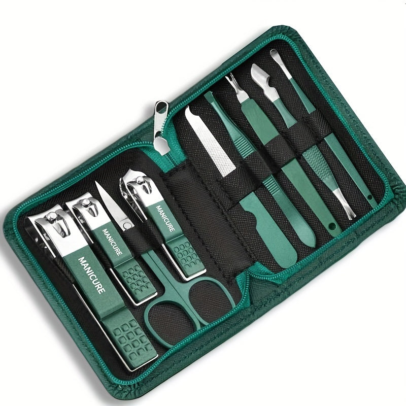 Nail Clippers Set Carbon Steel Nail Cutter Portable Case for Travel