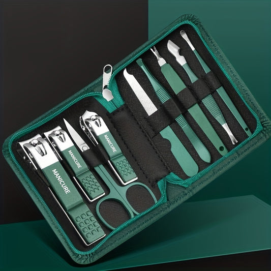 Nail Clippers Set Carbon Steel Nail Cutter Portable Case for Travel