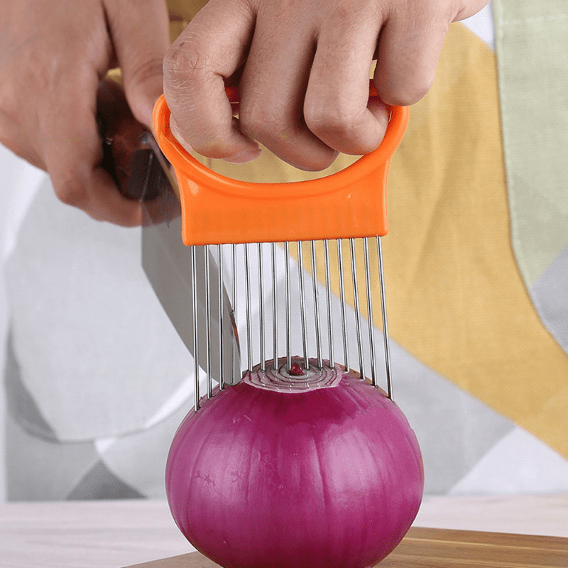 Stainless Steel Onion Slicer Holder - Creative Onion Slicer Cutter