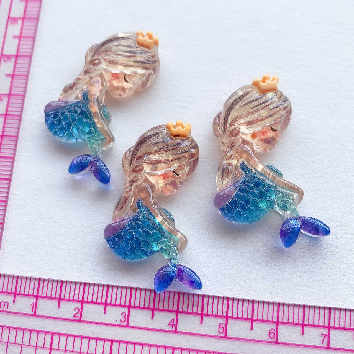 Mermaid Sequin Resin Charms for DIY Hair Clips Phone Cases & More