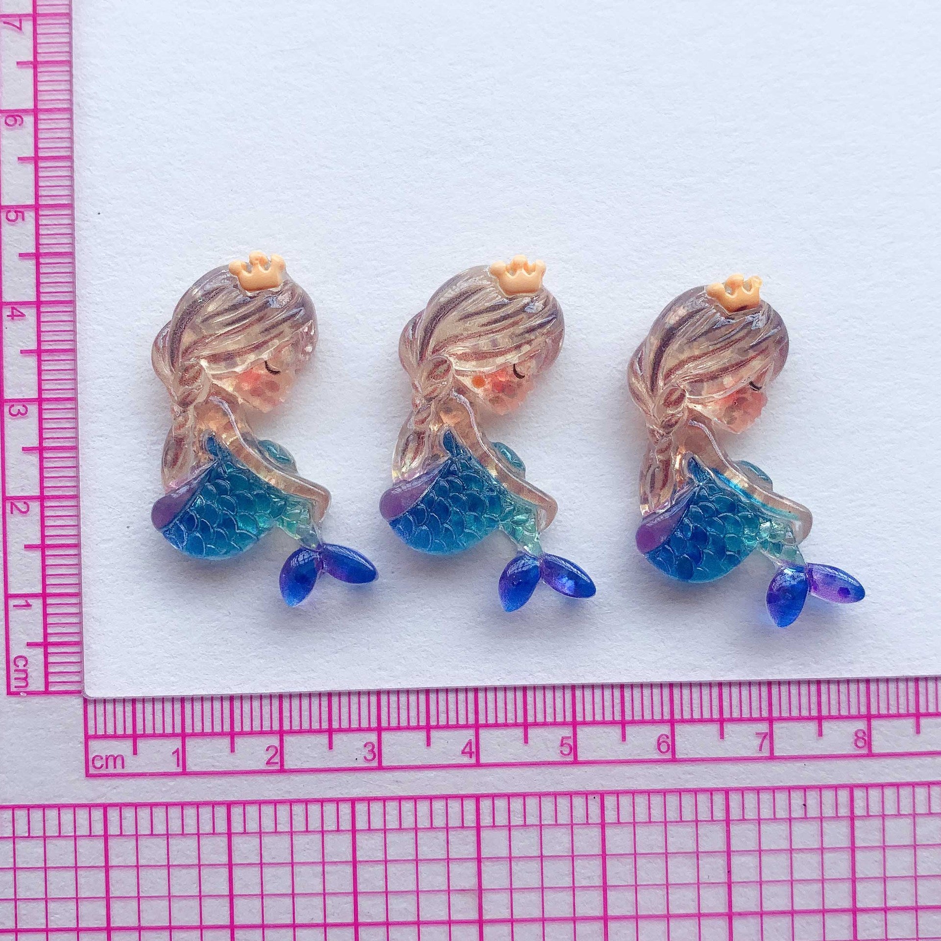 Mermaid Sequin Resin Charms for DIY Hair Clips Phone Cases & More