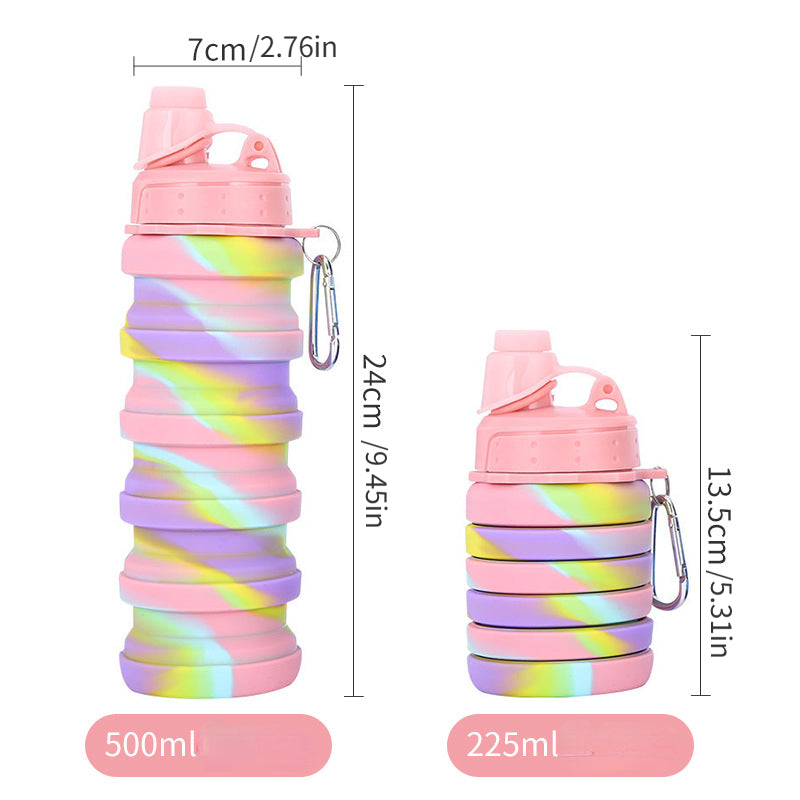Silicone Folding Water Cup Portable Bottle for Outdoor Sports
