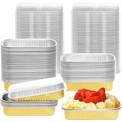20 50pcs Disposable Baking Tin Foil Pan With Lid 7 75 Oz