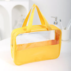 Yellow Portable Makeup Bag Cosmetic Travel Wash Bag