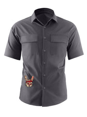 Coconut Tree Bunny Print Men's Short Sleeve Shirt