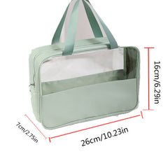 Portable Transparent Green Cosmetic Bag Zipper Travel Toiletry Wash Bag