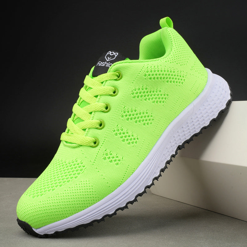 Women's Rainbow Mesh Sneakers Lace Up Sporty Running Shoes