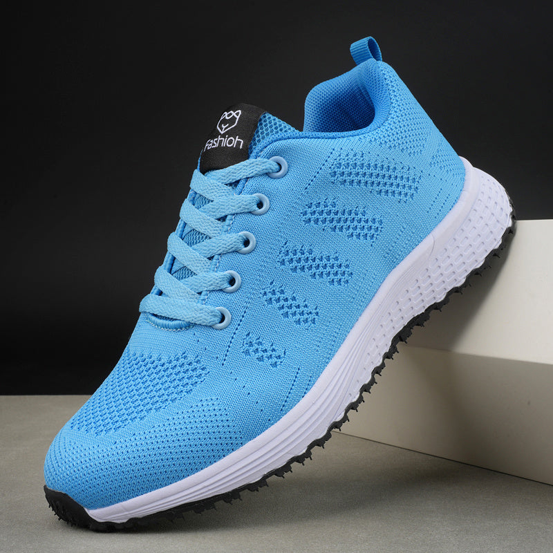 Women's Rainbow Mesh Sneakers Lace Up Sporty Running Shoes