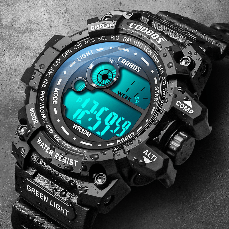 Kids LED Sports Watch Waterproof Luminous Boys Wristwatch