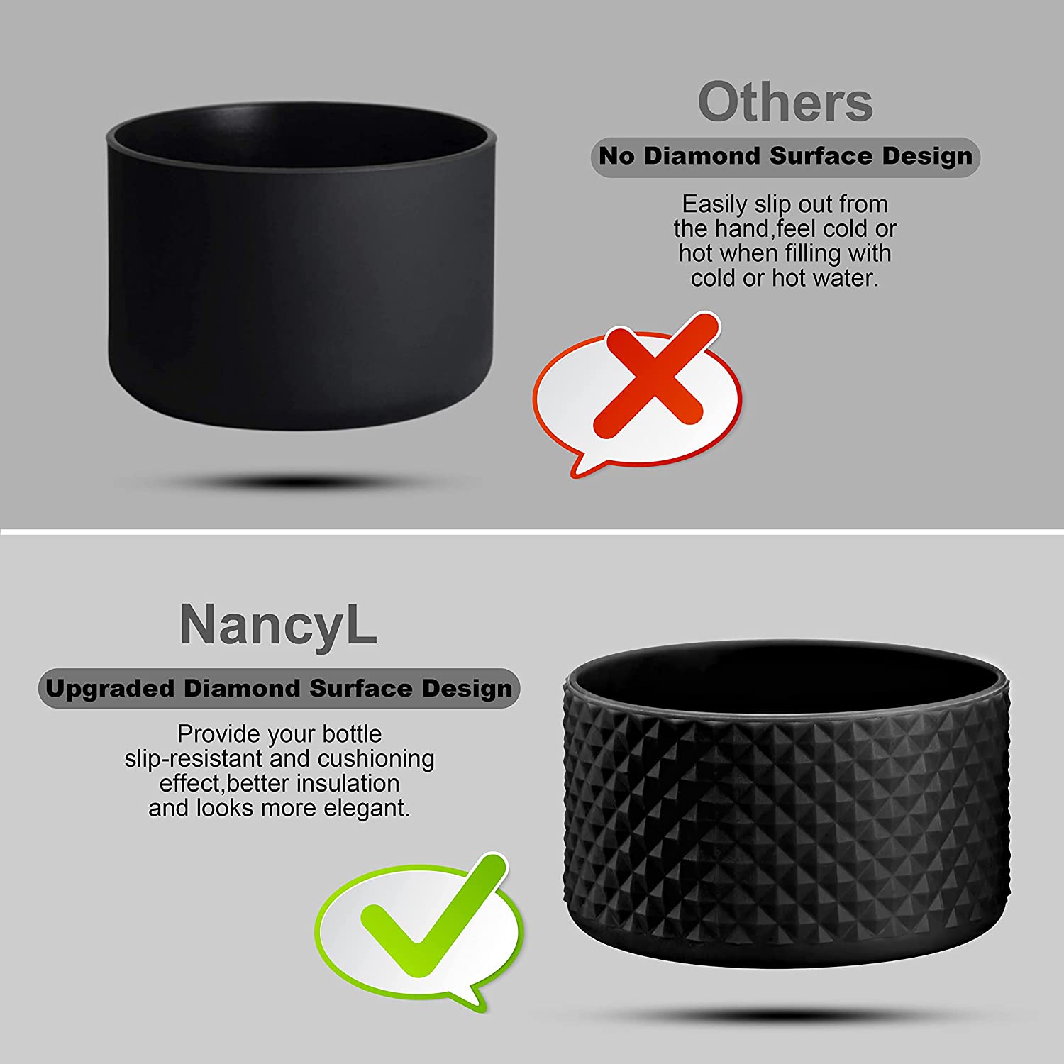 Non Slip Silicone Bumper Cover for 20oz 30oz 40oz Tumbler
