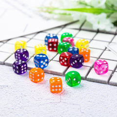 30Pcs 6 Sided Portable Table Games Dice 14MM Acrylic Round Corner