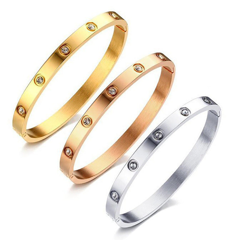 Zircon Bracelet Bangle Round Shape Fine Jewelry Gift