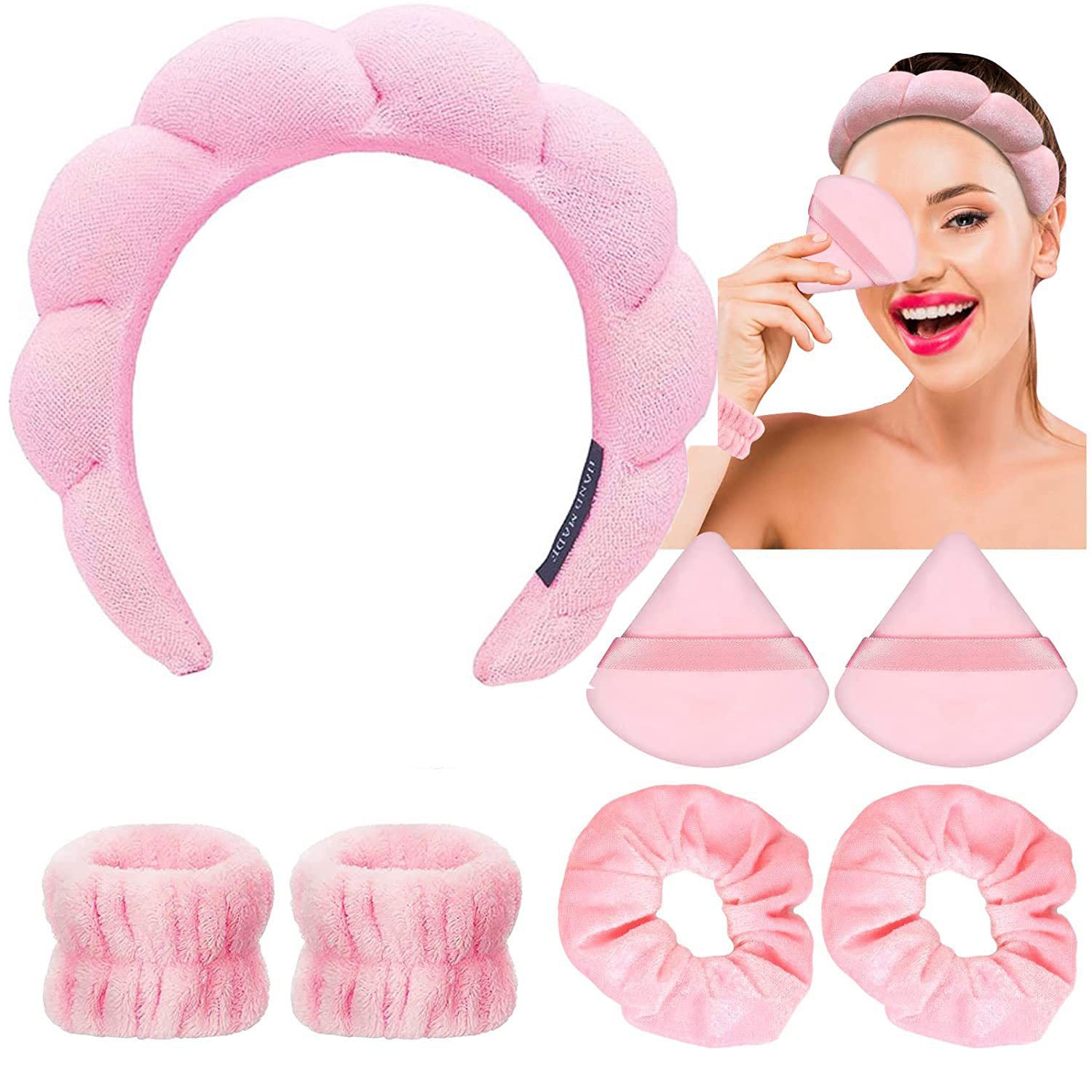 7PCS Spa Hair Accessories Headbands For Women Girls Sponge Headband
