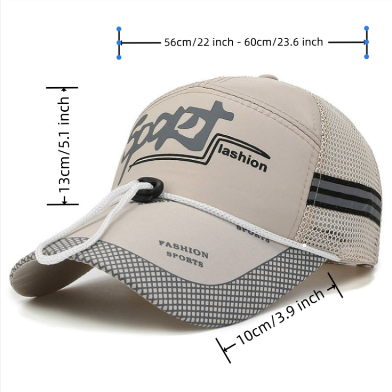 Men's Baseball Cap Mesh Sunscreen Windproof Fishing Hat