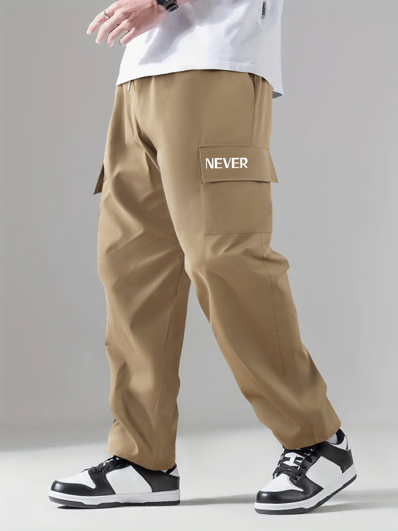 Cargo Pants Men's Drawstring Loose Straight Leg