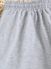  Floral Butterfly Print Drawstring Shorts With Pockets