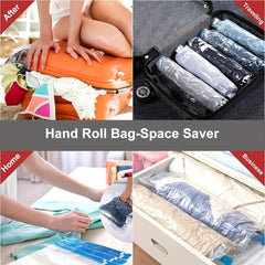 12pcs Transparent Compression Bags Dustproof Organizers for Travel Storage