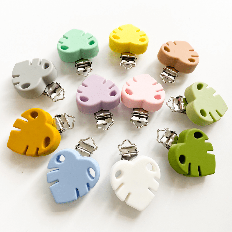 1pc Silicone Pacifier Clip Leaf Soothing Pacifier Anti-drop Chain Accessories