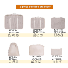 6 Pcs Travel Luggage Bags Dustproof Organizers Portable Organizers