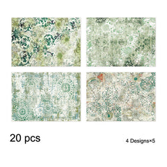 20pcs Vintage Floral Pattern Craft Paper DIY Photo Album Card Making