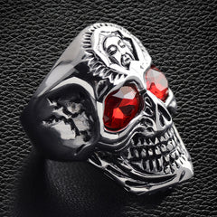 Vintage Skull Head Ring Cracked Ghost Head Rock Men's Ring Size 7 14
