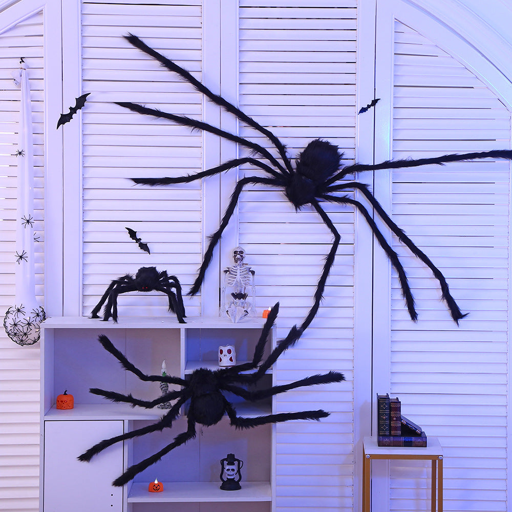Halloween Spider Web Decoration Props Plush Spider