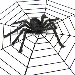 Halloween Spider Web Decoration Props Plush Spider