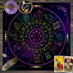 12 Constellations Tarot Tablecloth Astrology Oracle Pad