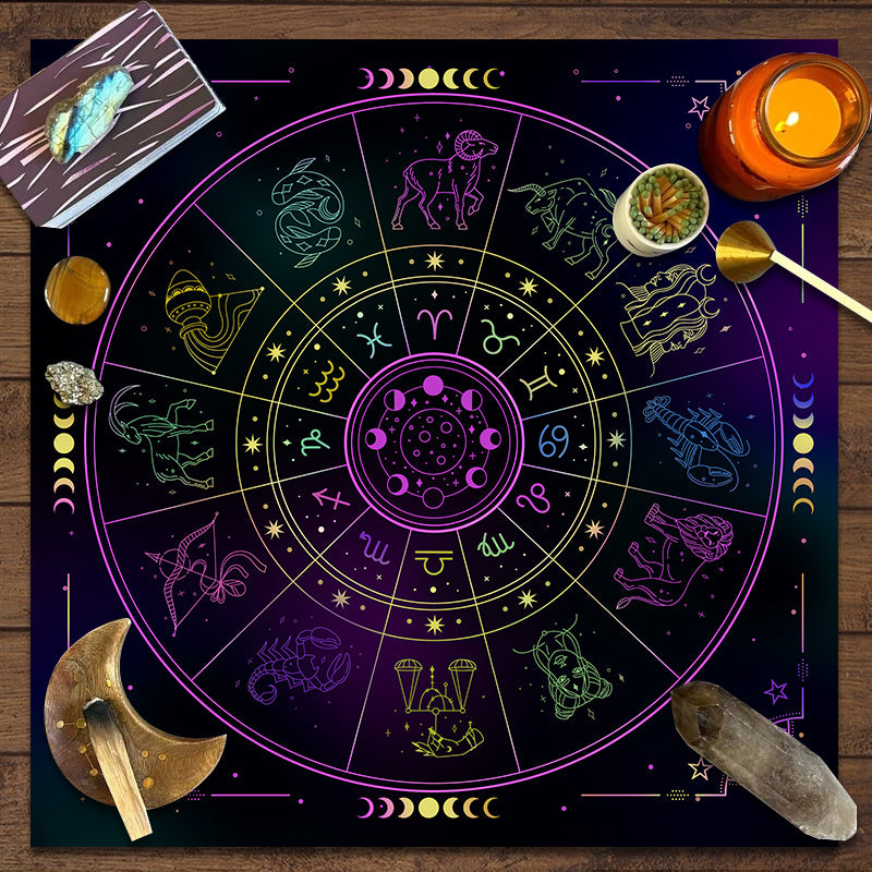 12 Constellations Tarot Tablecloth Astrology Oracle Pad