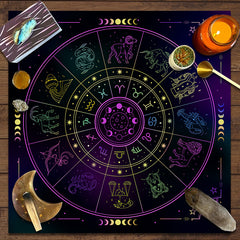 12 Constellations Tarot Tablecloth Astrology Oracle Pad