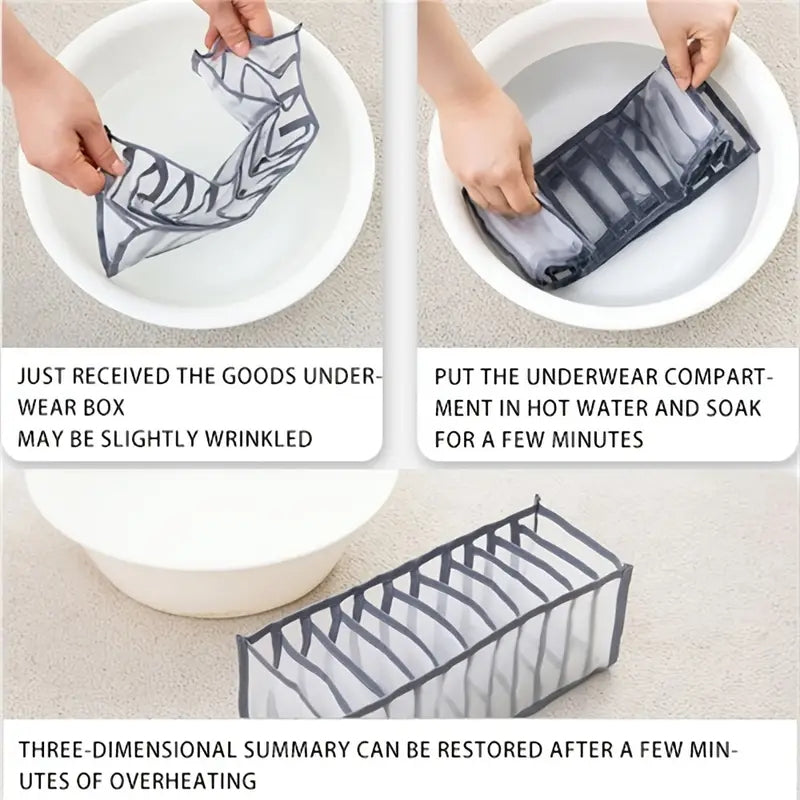 3pcs Socks Underwear Organizer Divider Set Foldable Closet Storage Box