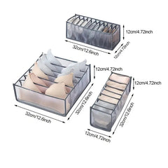 3pcs Socks Underwear Organizer Divider Set Foldable Closet Storage Box