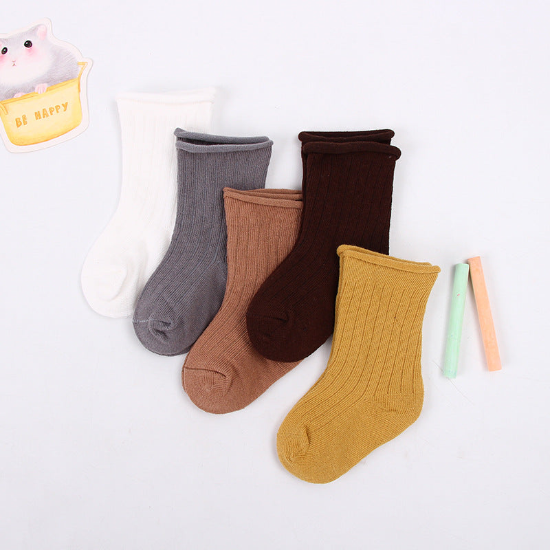 5 Pairs Baby Girls Breathable Comfy Socks for Spring Autumn Winter