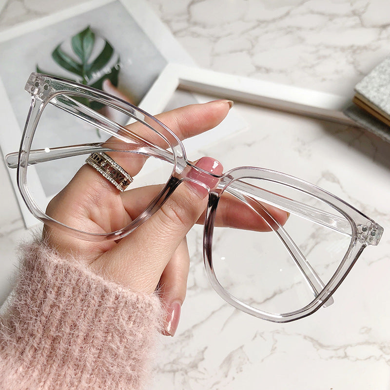 Clear Lens Glasses Women Men Rivet Jelly Glasses