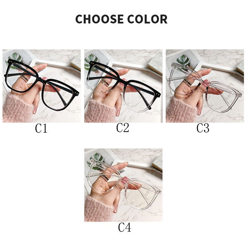 Clear Lens Glasses Women Men Rivet Jelly Glasses