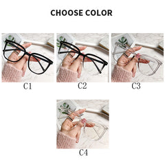 Clear Lens Glasses Women Men Rivet Jelly Glasses