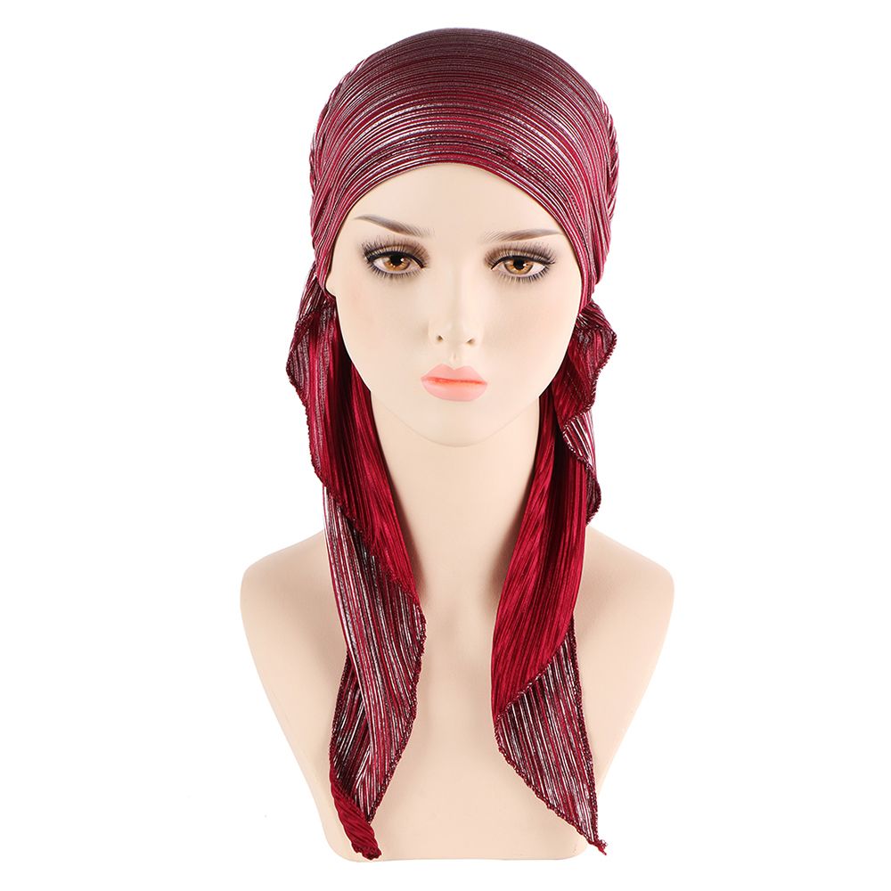 Sparkling Turban Elastic Bonnet Head Scarf Chemo Cap