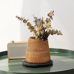 Rattan Makeup Brush Pen Holder Household Stationery Storage