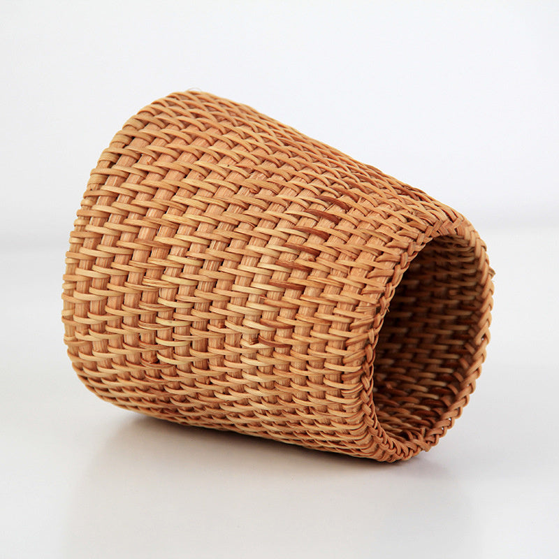 Rattan Makeup Brush Pen Holder Household Stationery Storage