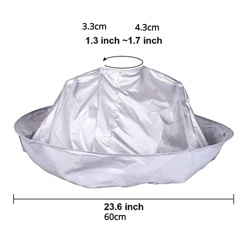 Silvery Hair Cutting Cloak Umbrella Cape Hair Cutting Cloak Wrap