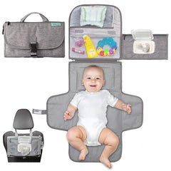 Portable Diaper Changing Pad with Wet Wipe Bag