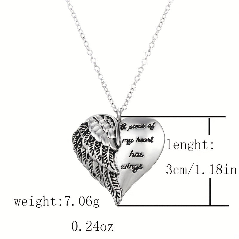 Men's Wings Heart Pendant Couple Necklace