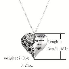 Men's Wings Heart Pendant Couple Necklace