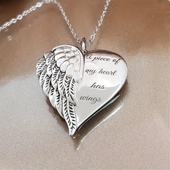 Men's Wings Heart Pendant Couple Necklace