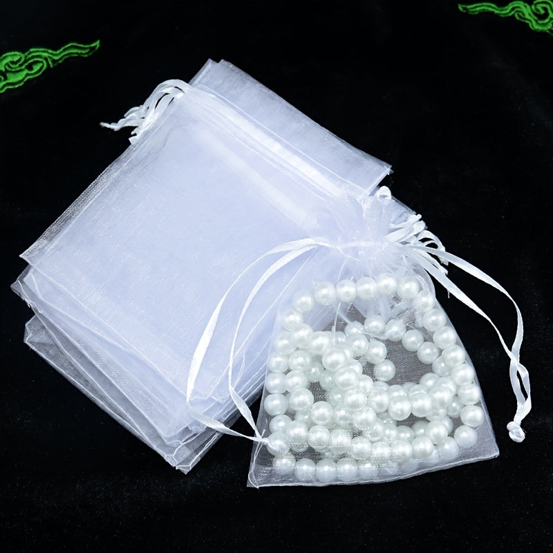 100pcs Organza Jewelry Packaging Bag with Drawstring