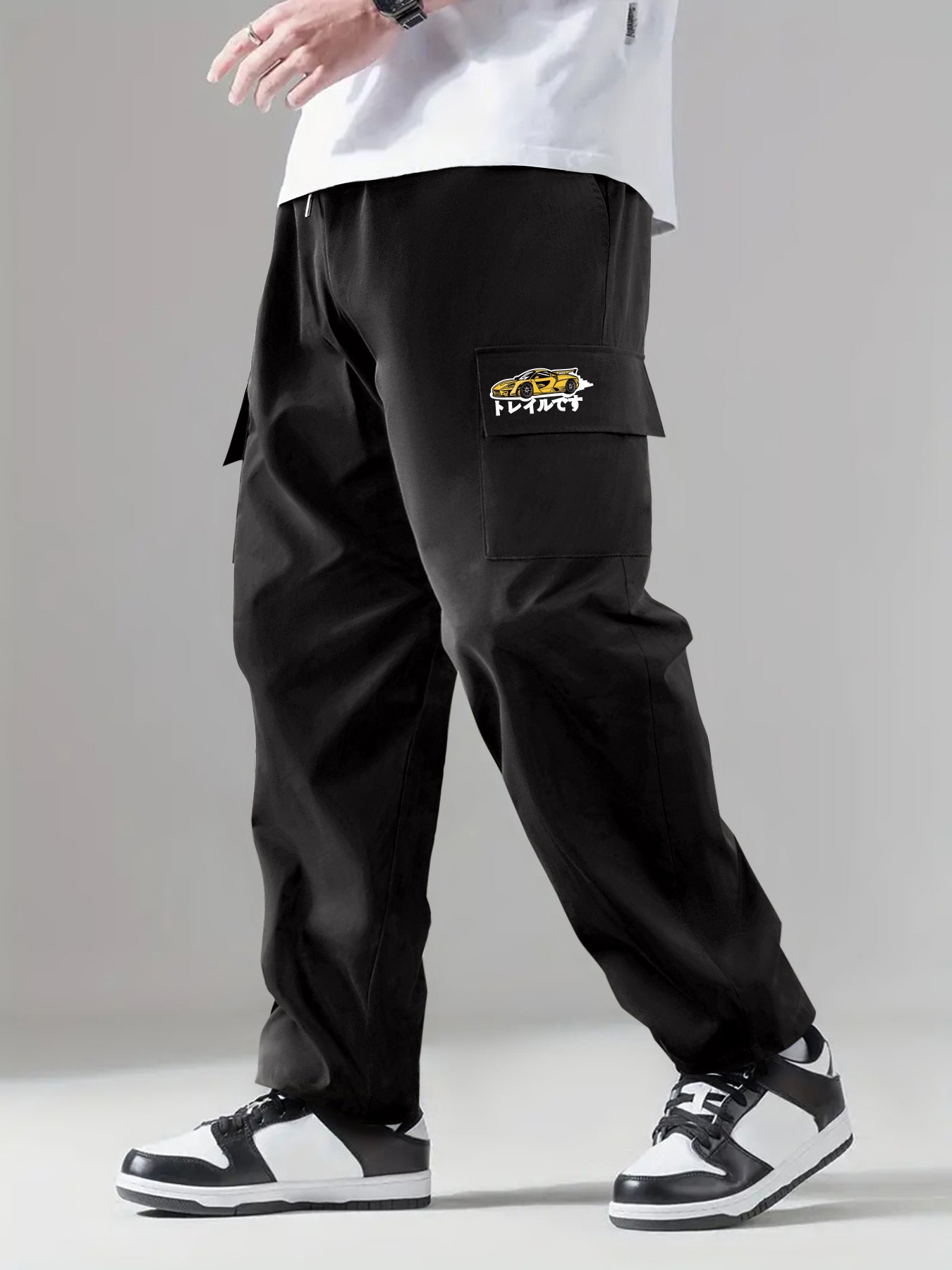 Classic Cargo Pants Men's Drawstring Loose Straight Leg