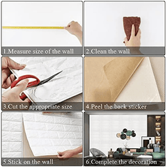 10pcs 3D Wall Stickers Self Adhesive Waterproof for Living Room Bathroom Kitchen