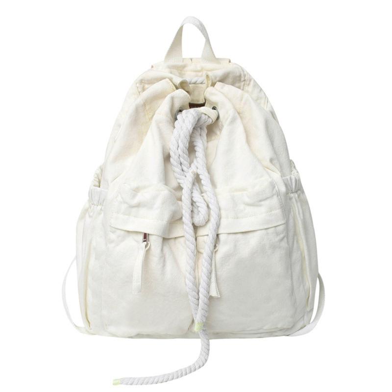 Casual Solid Backpack Drawstring Minimalist Sports Rucksack